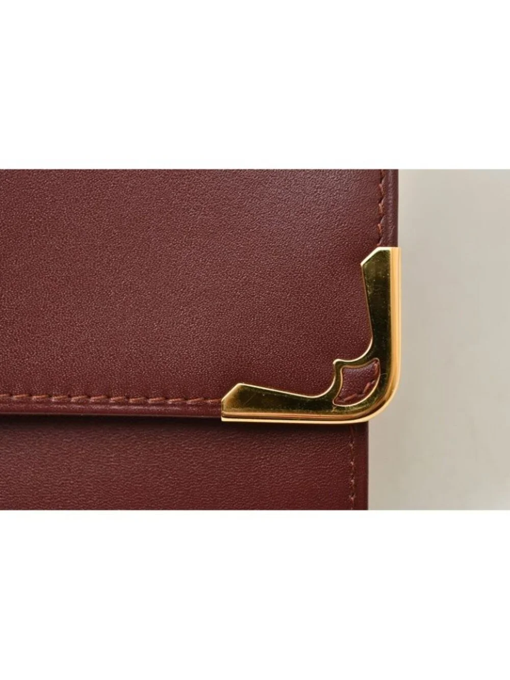 Cartier Clutch Business Must Line Vintage Leather Bordeaux